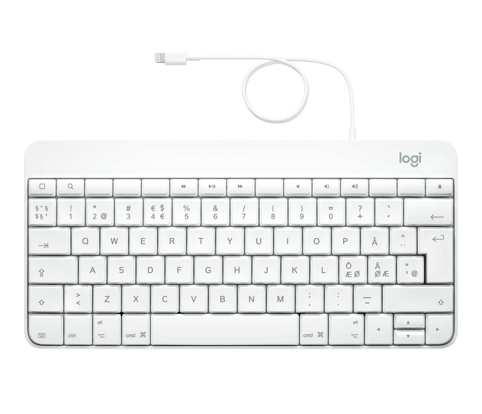 skyde rulletrappe Withered Logitech Wired-tastatur til iPad, med kabel og Lightning-forbindelse