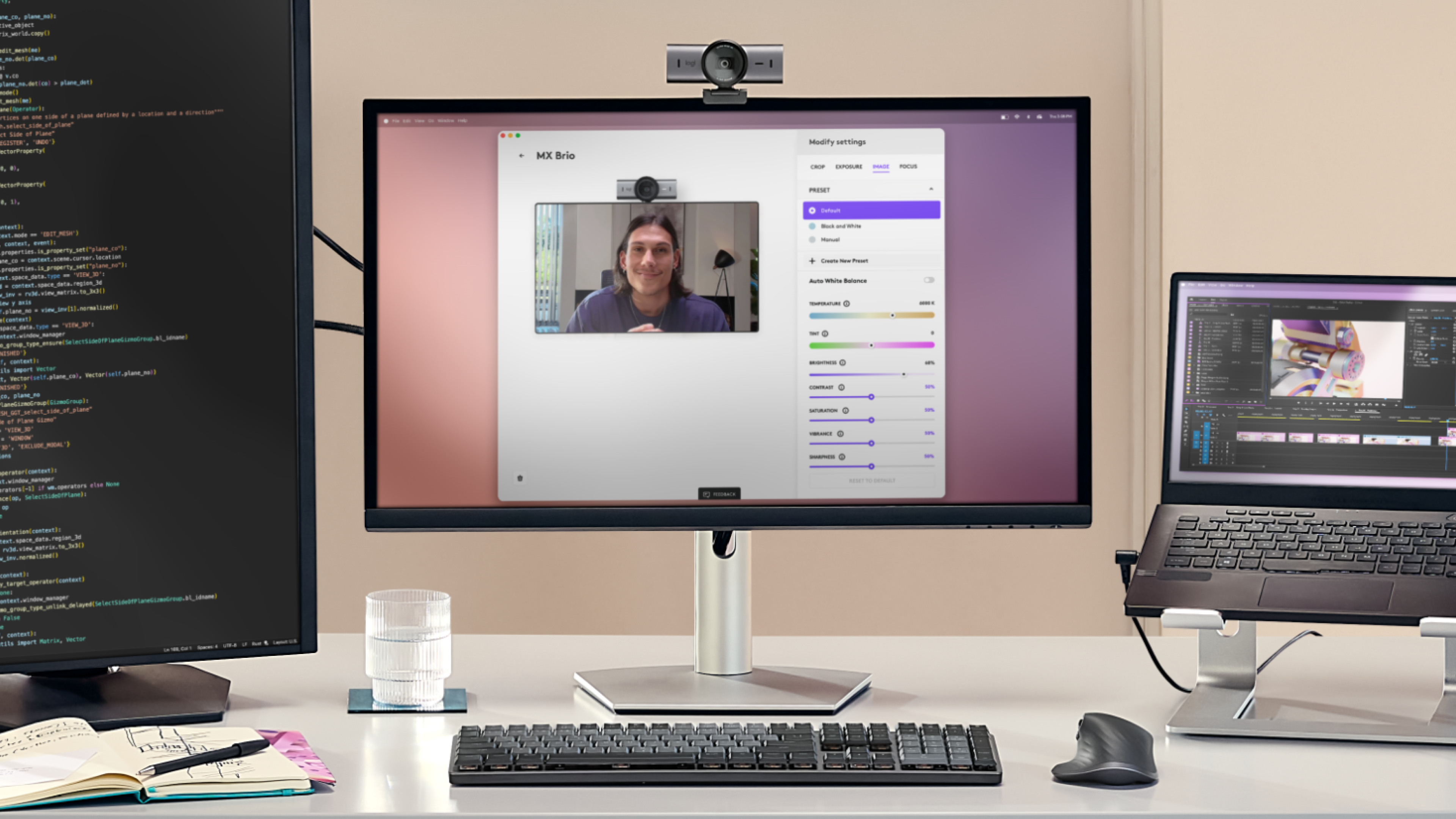 MX Brio Mounted on Monitor