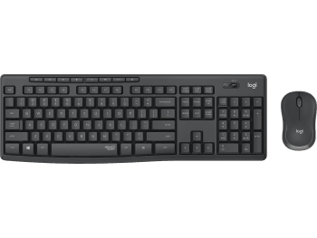 MK295 Silent Wireless Combo Work in silence with 90% less clicking and typing noise. - Graphite English