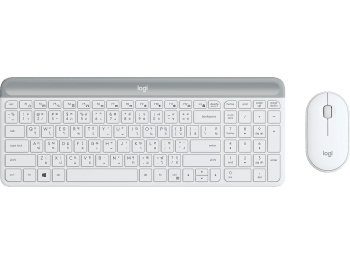 คอมโบคีย์บอร์ดและเมาส์ไร้สายแบบบาง MK470 - ขาวนวล - ไทย