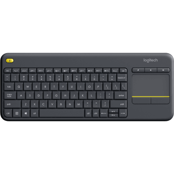 K400 Plus Wireless Touch Keyboard Relaxed wireless control of your PC connected TV- Black- English
