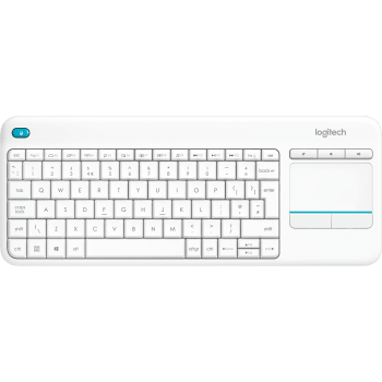 K400 Plus Wireless Touch Keyboard - White - US International (Qwerty)