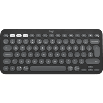 Pebble Keys 2 K380s Slim, minimalist Bluetooth® keyboard with customizable keys. - Tonal Graphite US International (Qwerty)