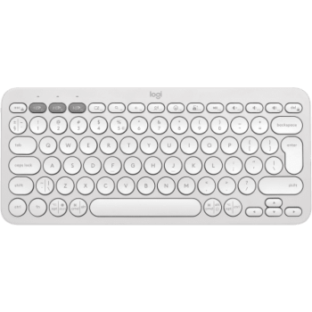 Pebble Keys 2 K380s Slim, minimalist Bluetooth® keyboard with customizable keys. - Tonal White US International (Qwerty)