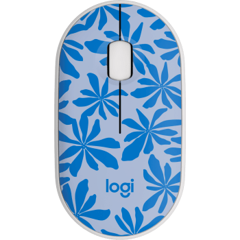 M340 Collection Slim, compact wireless mouse in a range of patterns. Enjoy silent clicks and a strong wireless connection. - Blue Floral