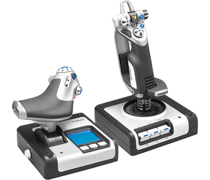 Logitech G X52 Flight & Space Simulator Throttle & Stick in Graphite/Off-White