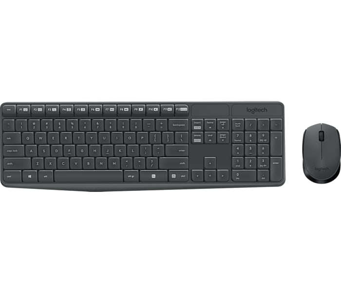Logitech MK235 Durable Wireless Keyboard & Mouse Combo in Grey