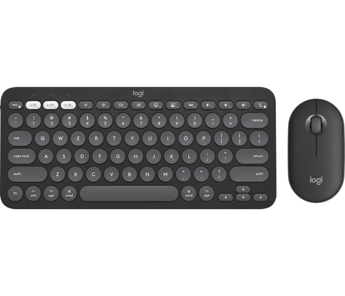 Logitech Pebble 2 Combo for Mac - Wireless Keyboard Mouse in Tonal Graphite