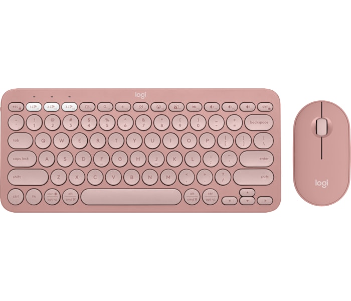 Logitech Pebble 2 Combo - Wireless Keyboard Mouse in Tonal Rose