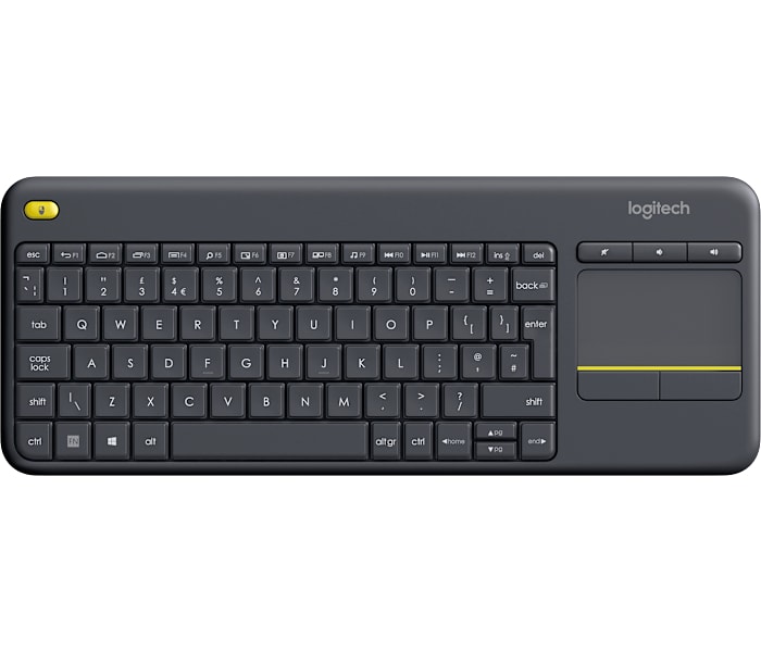 Logitech K400 Plus Touchpad Keyboard for TV connected PC in Black
