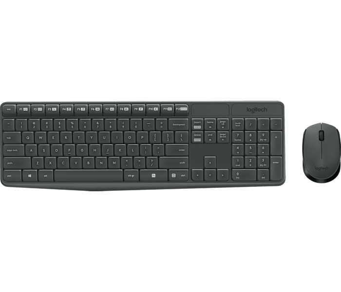 Logitech MK235 Durable Wireless Keyboard & Mouse Combo in Grey