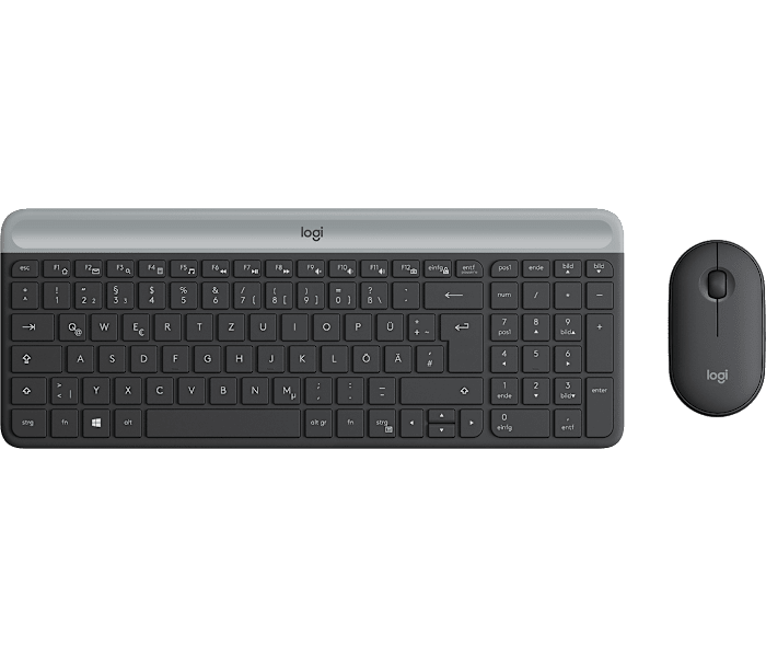 Logitech Mk470 Slim Combo - Schlankes Kabelloses Tastatur-Maus-Set