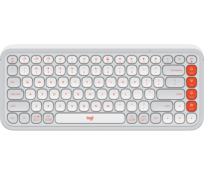 Logitech POP Icon Keys Bluetooth Keyboard in Off White & Orange
