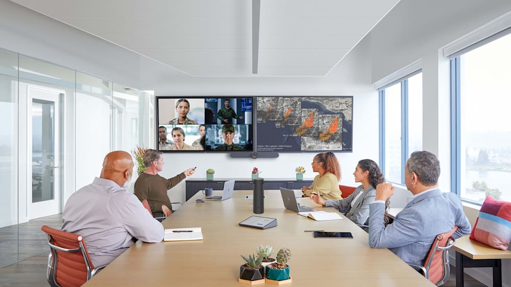 Federal personnel using logitech video conferencing equipment