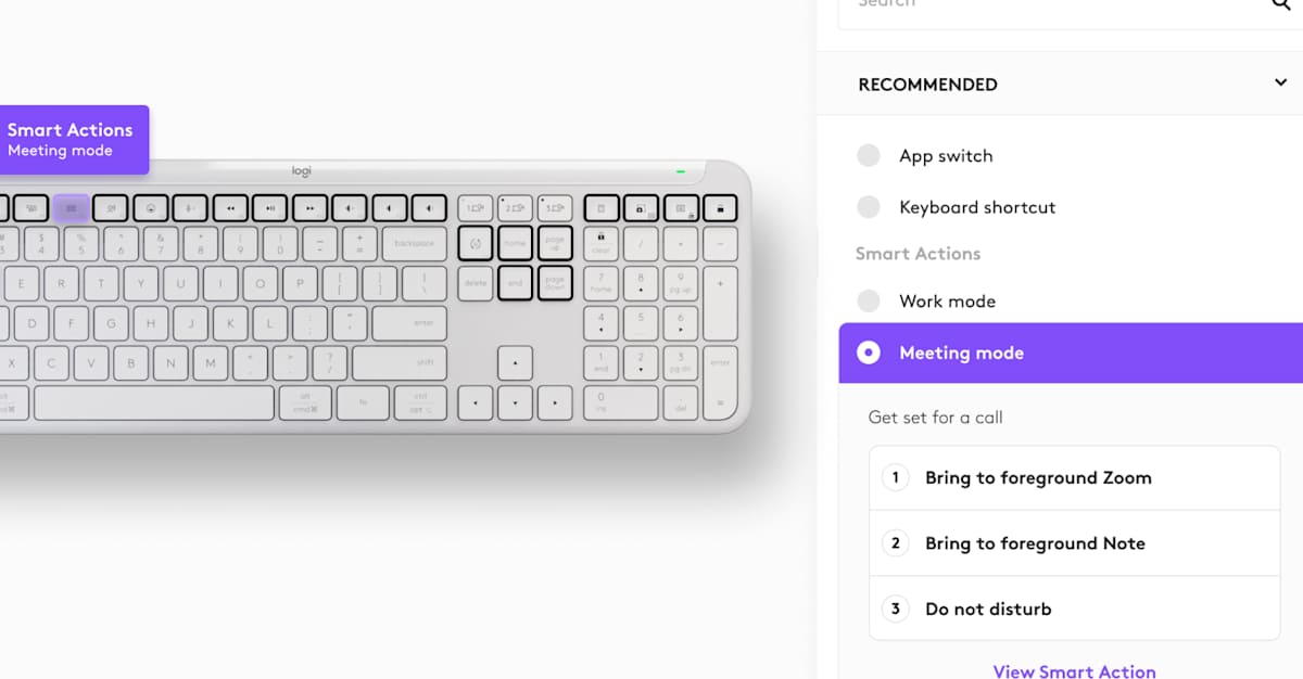 Smart Actions Logitech Signature Slim K950