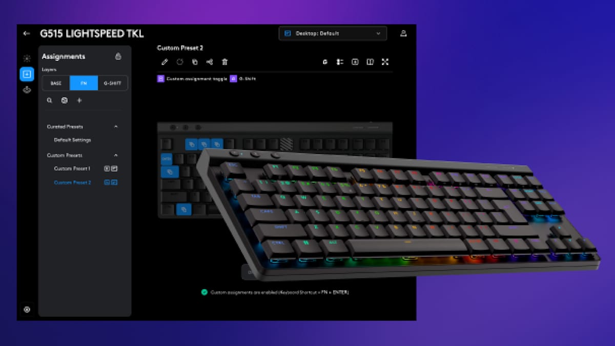 Logitech G515 LIGHTSPEED TKL Wireless Low-Profile Gaming Keyboard