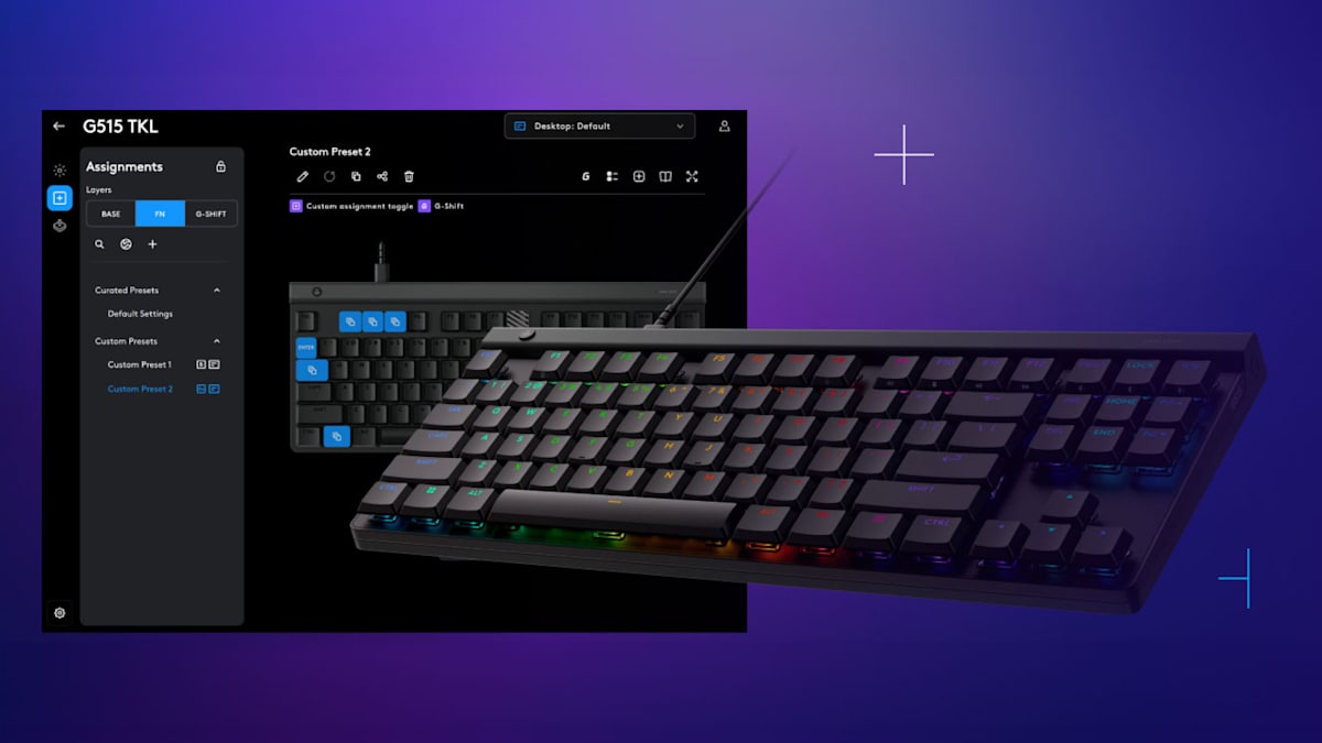 Logitech G515 TKL Wired Low-Profile RGB Gaming Keyboard (Tactile) – Black