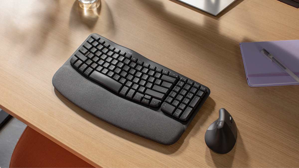 Logitech Wave Keys Wireless Ergonomic Keyboard – Graphite
