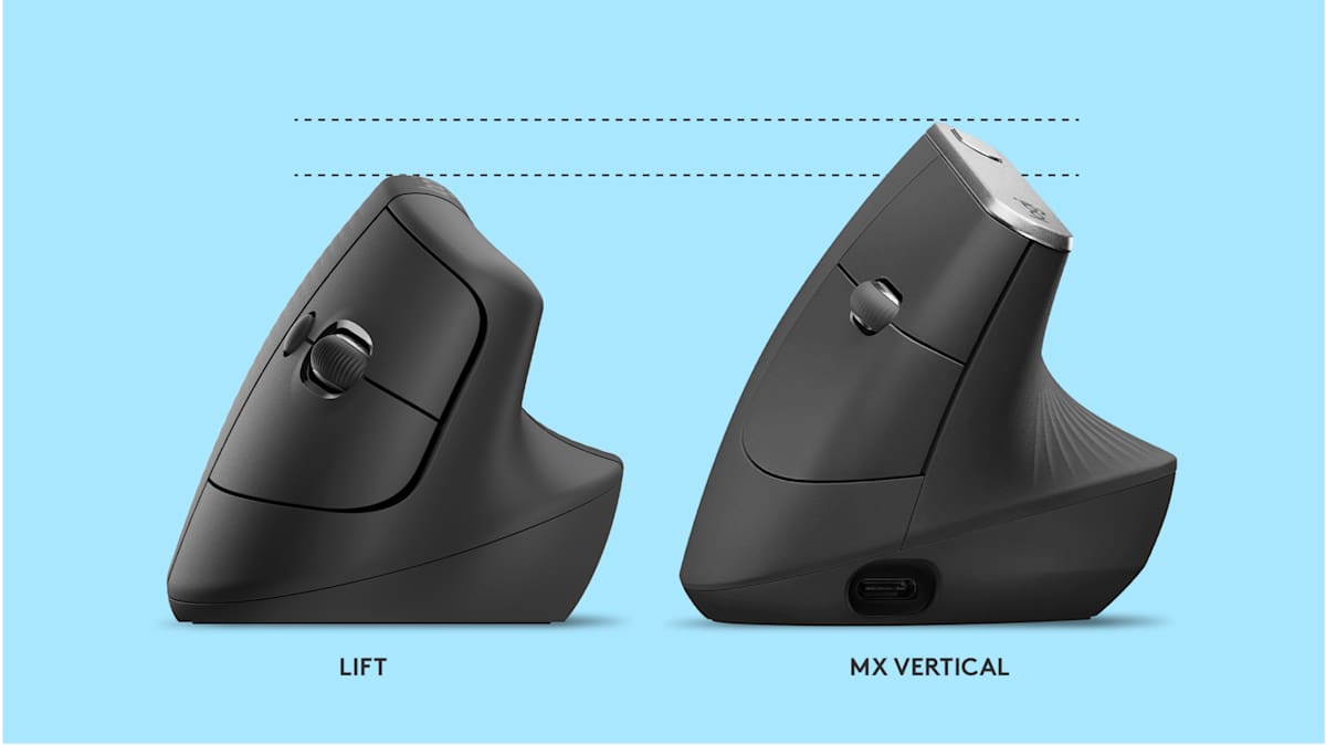 Logitech Lift Vertical Ergonomic Wireless Mouse – Graphite