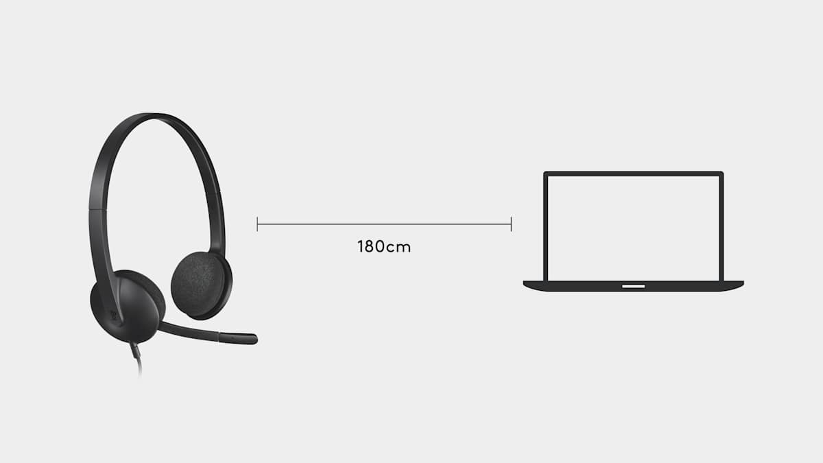 Logitech H340 USB Headset with Noise-Cancelling Mic