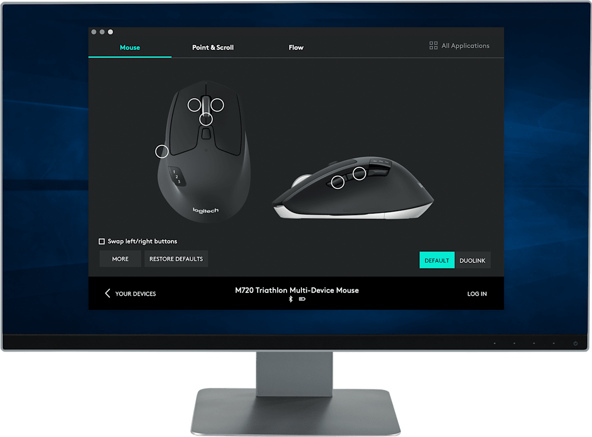 Logitech M720 Triathlon Multi-Device Wireless Mouse
