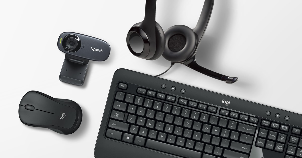 Logitech Essentials Keyboard Mouse Combo with cam & Headset