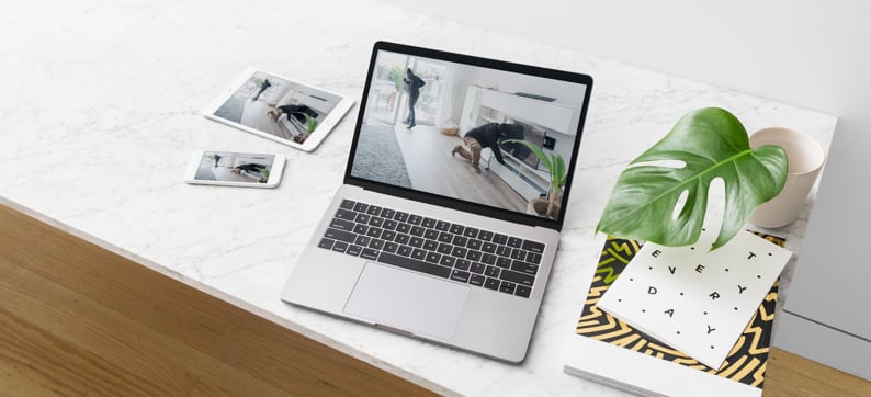 Laptop displaying circle safe subscription