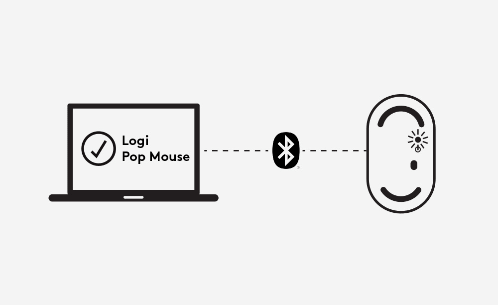 マウスのセットアップステップ2 - POP Mouseを接続するには