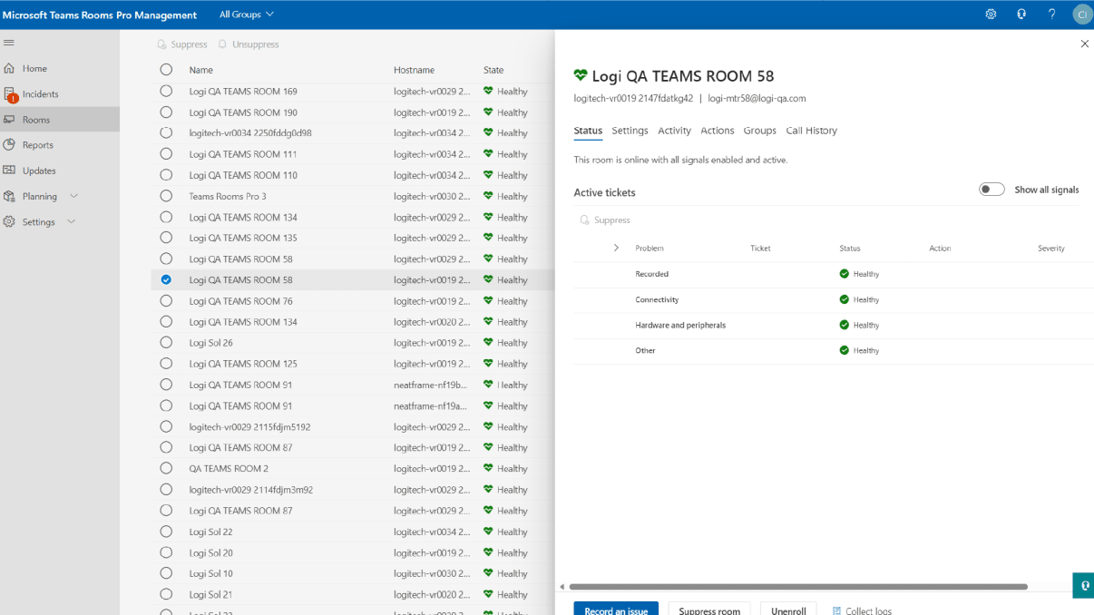 Logitech sync software room monitoring