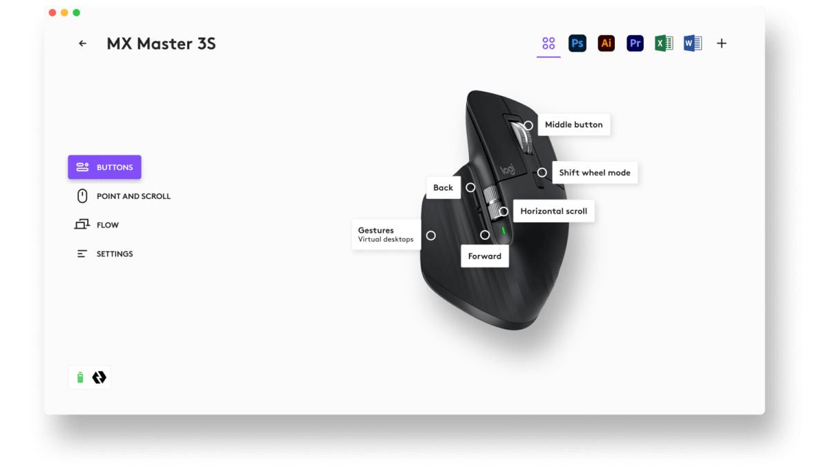 Personalización de aplicaciones con Logi Options+ para el mouse MX Master 3S