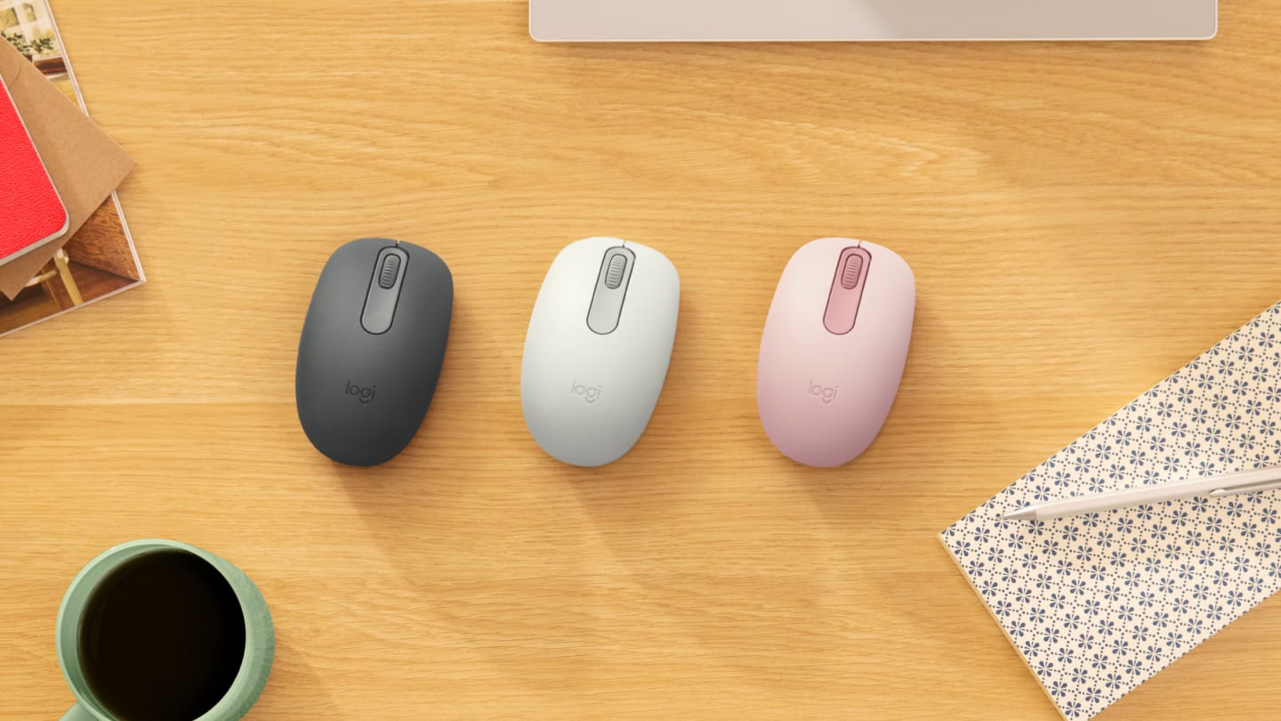 Logitech m196 bluetooth miška v črni grafitni, beli in roza izvedbi