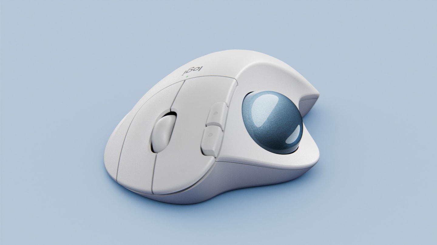 Logitech ergo m575s bela ergonomska brezžična trackball miška