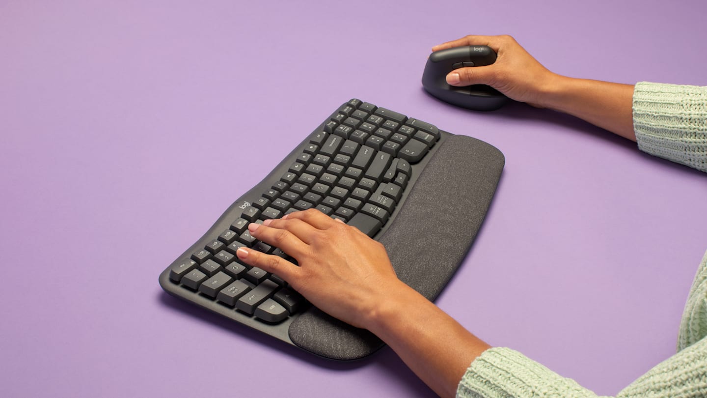 סט מקלדת ועכבר ארגונומיים Wave Keys And Lift combo מבית Logitech
