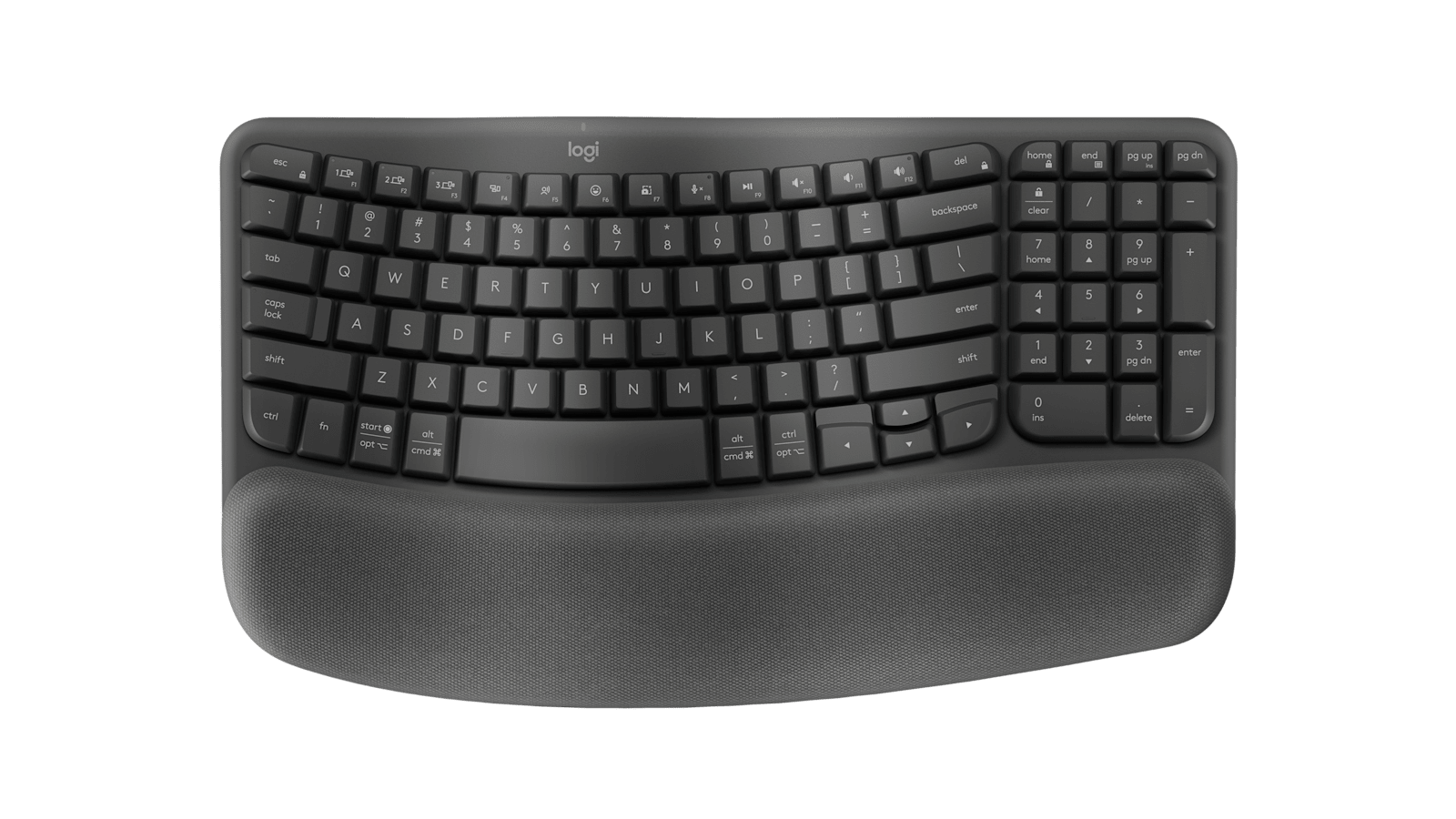 Logitech Wave Keys Wireless Ergonomic Keyboard – Graphite