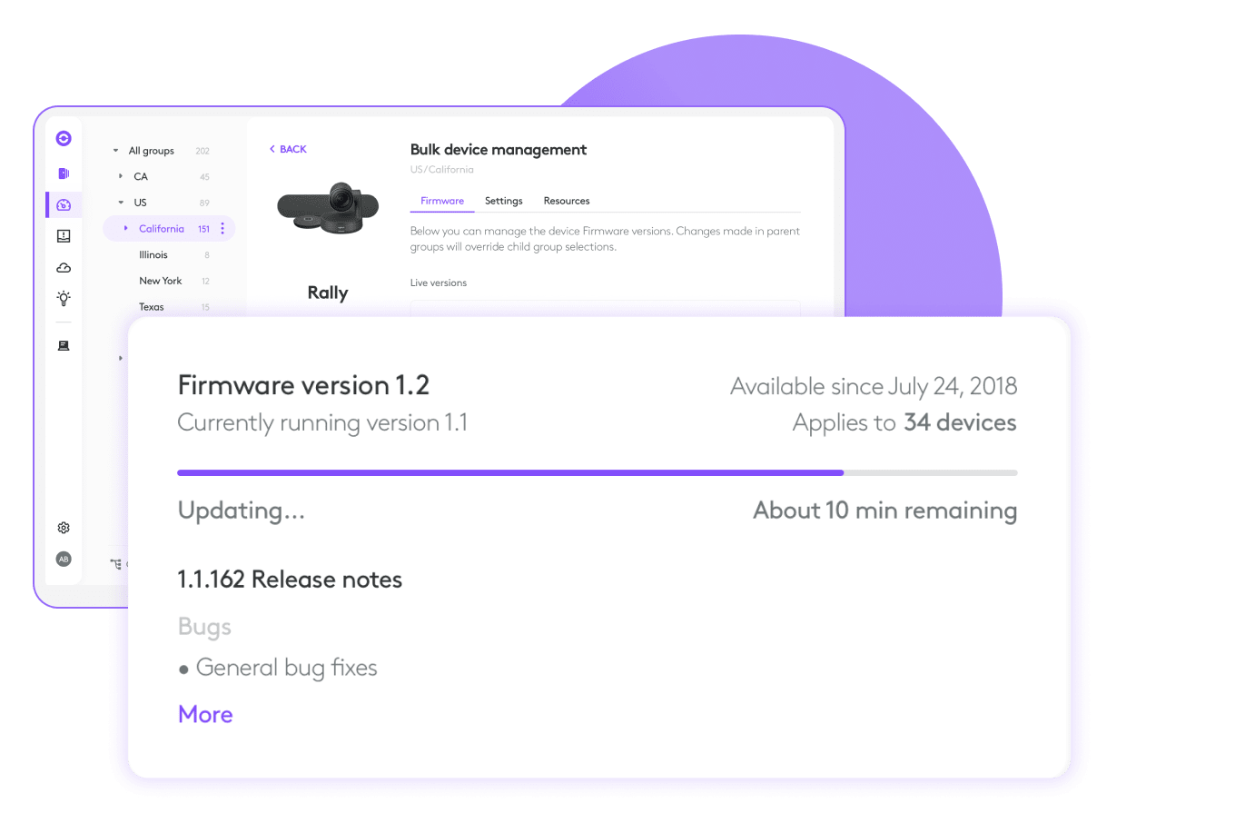 Logitech Sync device management interface
