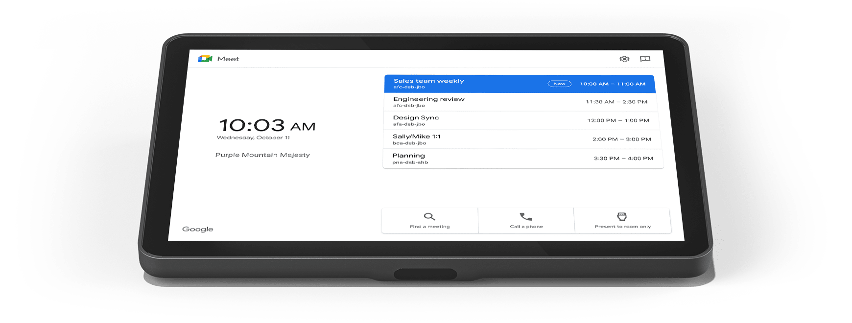 Meeting room touch controller