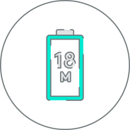 ikona 18-miesięcznej żywotność baterii