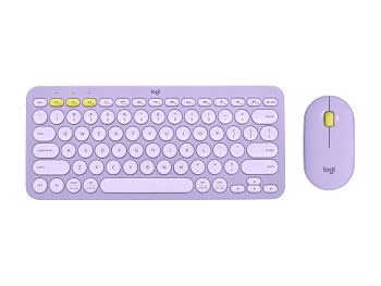 K380 MULTI-DEVICE KEYBOARD + M350 PEBBLE MOUSE - Lavender Lemonade - English