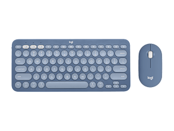 适用于 MAC 的 K380 多设备键盘 + M350 罗技 PEBBLE 鼠标 - Blueberry - 英文