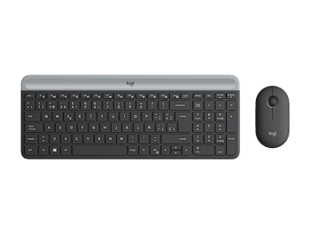 Combinación de teclado y mouse inalámbricos Slim Combo MK470 - Grafito - Español