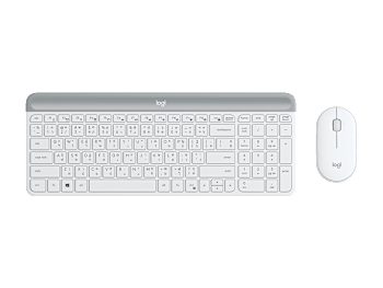 คอมโบคีย์บอร์ดและเมาส์ไร้สายแบบบาง MK470 - ขาวนวล - ไทย