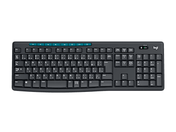 K270/K275ワイヤレス キーボード - ブラック・ブルー - 日本語