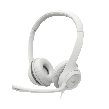 Audífonos con micrófono USB H390 para computadora - Blanco crudo