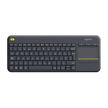 K400 Plus Wireless Touch Keyboard - Black - US International (Qwerty)
