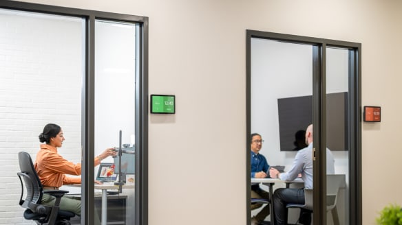 Tap scheduler placed outside meeting room