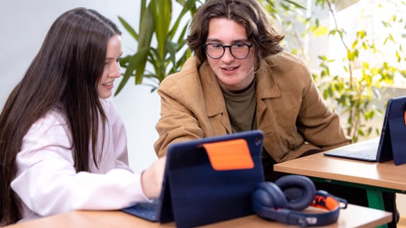 Students watching ipad accessory