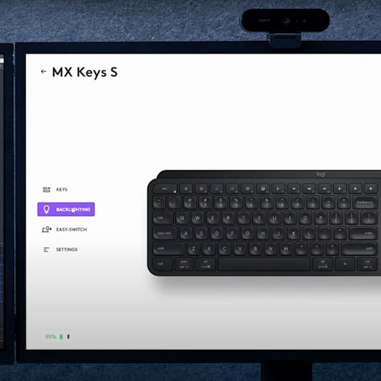 MX Keys S: Adjust backlighting effects