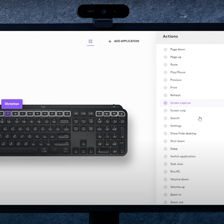 Set custom F-row shortcuts on MX Keys S