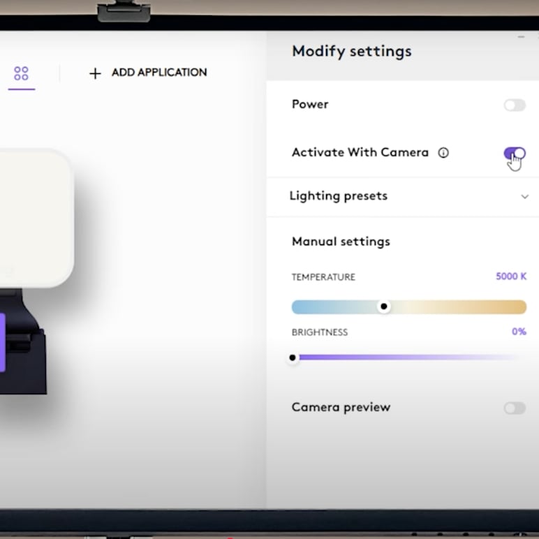 Seamless webcam & Litra Glow activation
