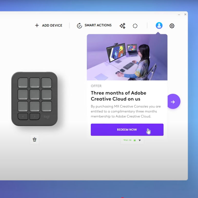 3 months of Adobe Creative Cloud with MX Creative Console
